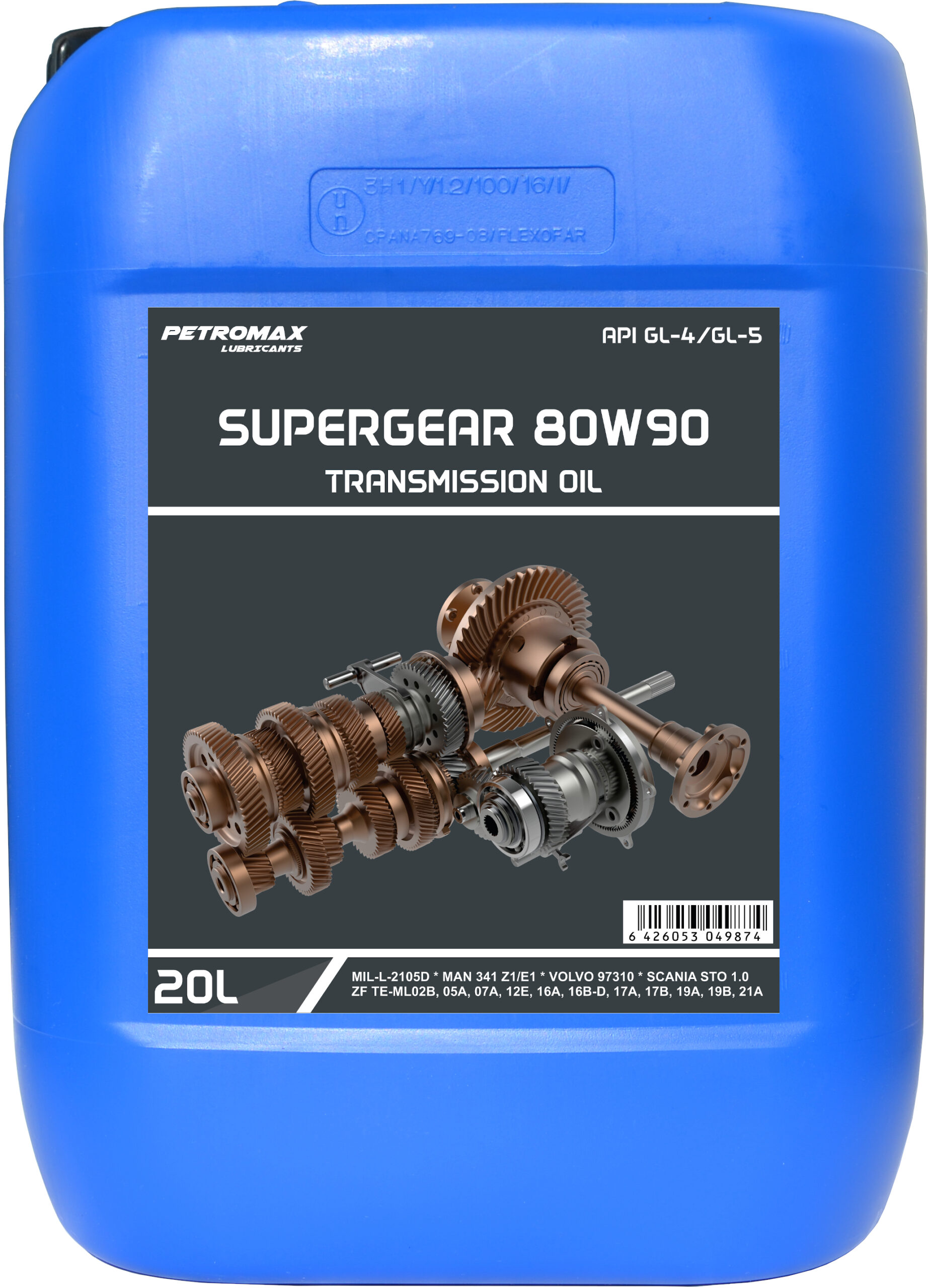 Ulei de transmisie Petromax Supergear 80W90 20L GL-5 97310 MIL-L-2105D STO 1.0