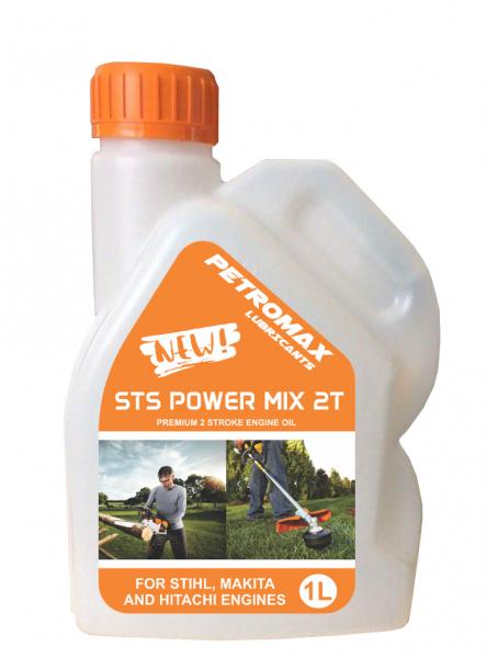 Ulei rosu pentru motoare 2 timpi  Petromax STS Power Mix 2T 1L API TC PLUS, ISO L-EGD, JASO FC