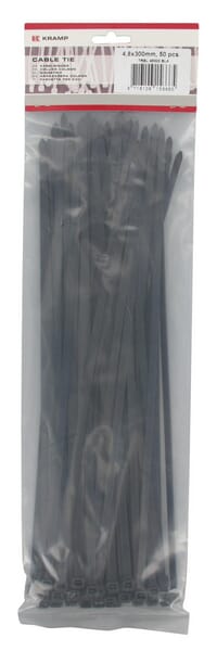 Colier autoblocant pentru cabluri, 4,8x300mm, negru, 100buc TRB48300BLA