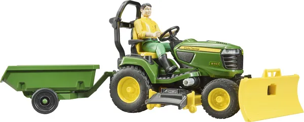 Tractor de cosit John Deere cu remorcă și grădinar U62104