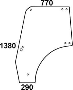 Geam de ușă complet 001077180N