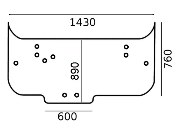 Geam spate curbat 4297405M92N