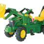 Tractor cu pedale John Deere 7930 cu încărcător frontal și anvelope pe aer rollyFarmtrac Rolly Toys R71012
