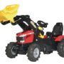 Tractor cu pedale Massey Ferguson 7726 cu încărcător frontal și anvelope pe aer rollyFarmtrac Rolly Toys R61114