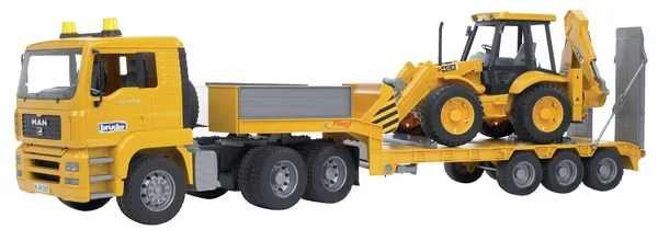 Camion MAN TGA cu remorcă platformă joasă JCB 4CX U02776