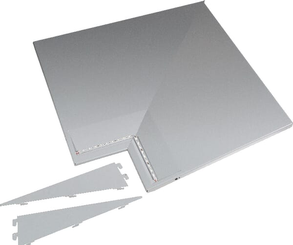 Panou colț cu LED alb/aluminiu 57402265X