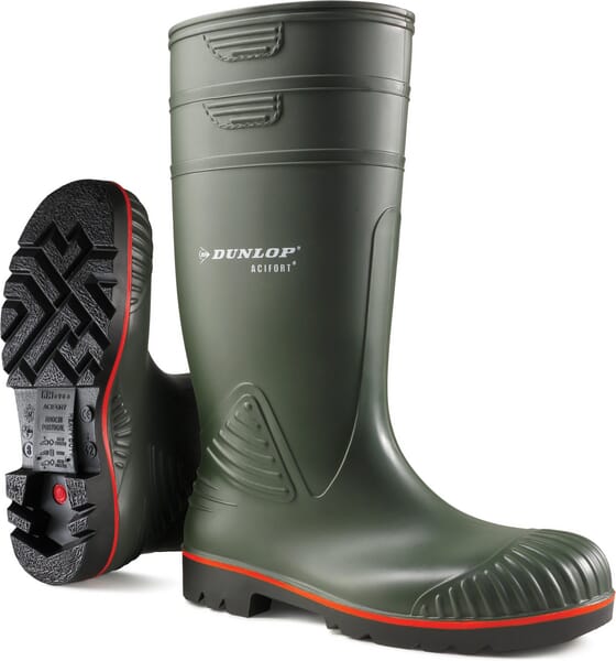 Cizme de protecție verzi class S5 mărime 45 Wellingtons Acifort® Heavy Duty Dunlop A44263145