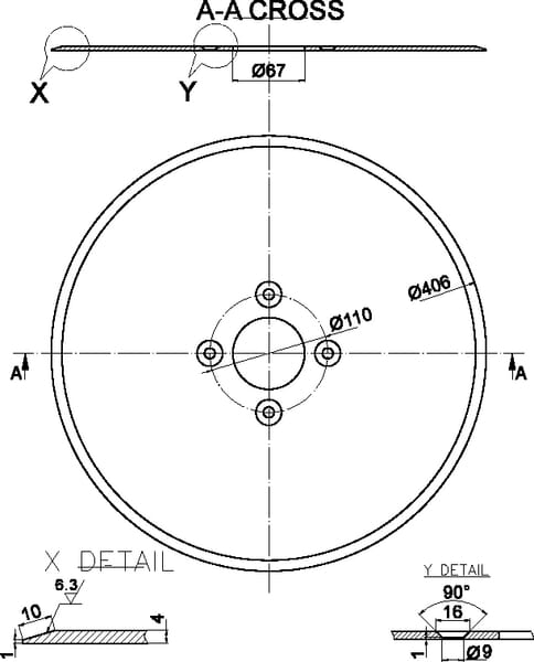 Taler disc neted 406×4,0mm 110034N