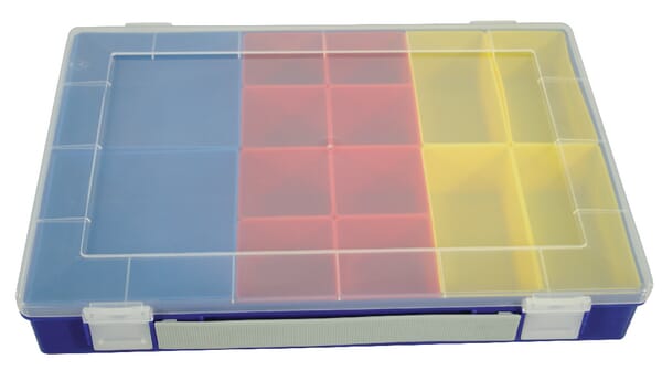 Cutie sortimentație 335x225x55mm plastic albastru 14 compartimente Hünersdorff WE6008