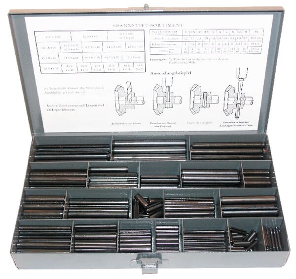 Sortiment de știfturi de fixare în casetă metalică SE1481