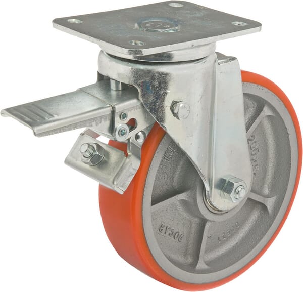 Rolă pivotantă diametru 200x50mm cu frână suport 140x110mm sarcină 830kg Ro-Carr WH700P200