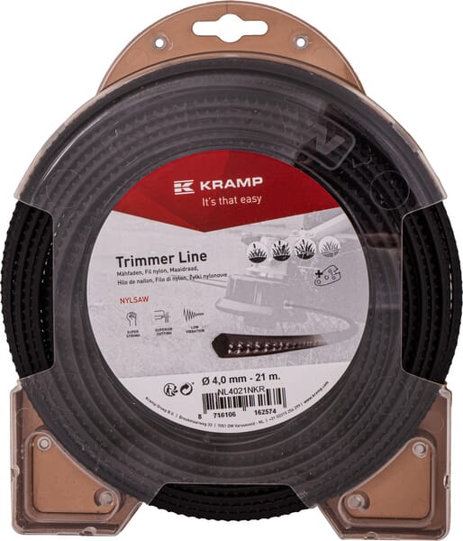 Fir de tăiere Nylsaw, diametru 4mm, 21m, pătrat, negru, Kramp NL4021NKR