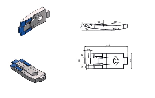 Brăzdar cultivator 223x83mmîntărit 1 orificiu potrivit pentru Kerner 008352CN