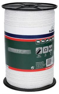 Bandă gard electric 12,5mm 200m 4×0,15mm fire oțel inoxidabil 704007FA