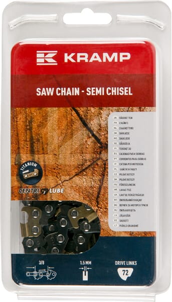 Lanț motofierăstrău 3/8″ 1,5mm 72 zale semidaltă Kramp 3815SB72KR