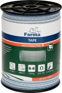 Bandă gard electric 20mm 200m 6×0,30mm conductivitate ridicată 704019FA