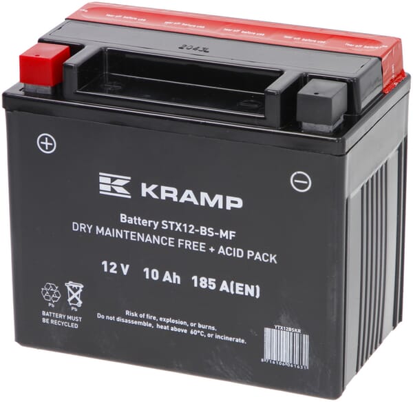 Baterie 12V 10Ah 185A cu pachet acid Kramp YTX12BSKR