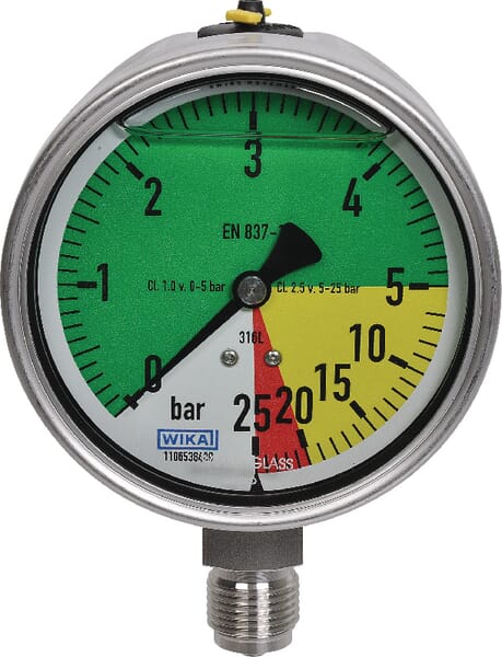 Manometru ø100 mm 0-5/25 1/2″ MA100052512