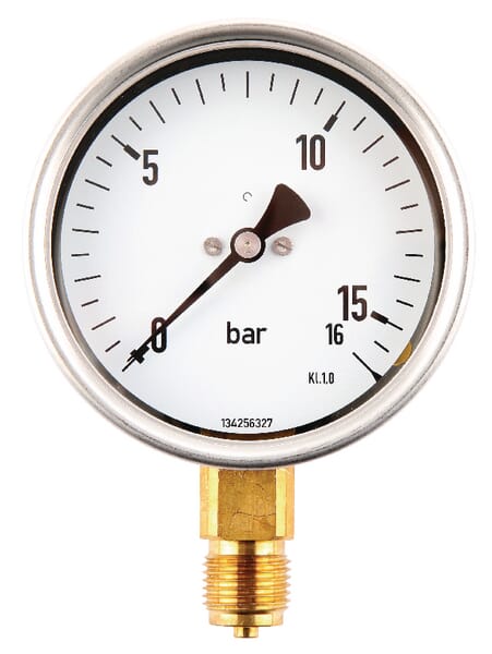Manometru Ø100 0-16bar ½” jos MA10016L08SSGF