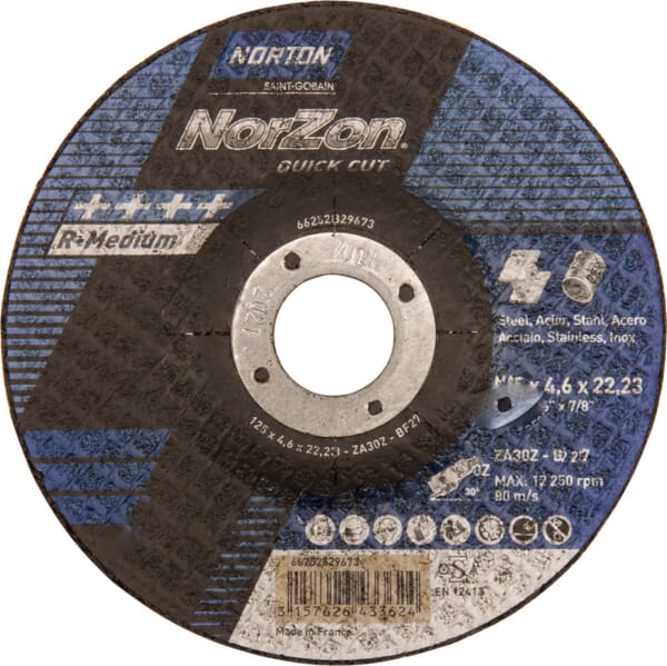 Disc abraziv pentru șlefuire Norzon 125×4,6 66252829673