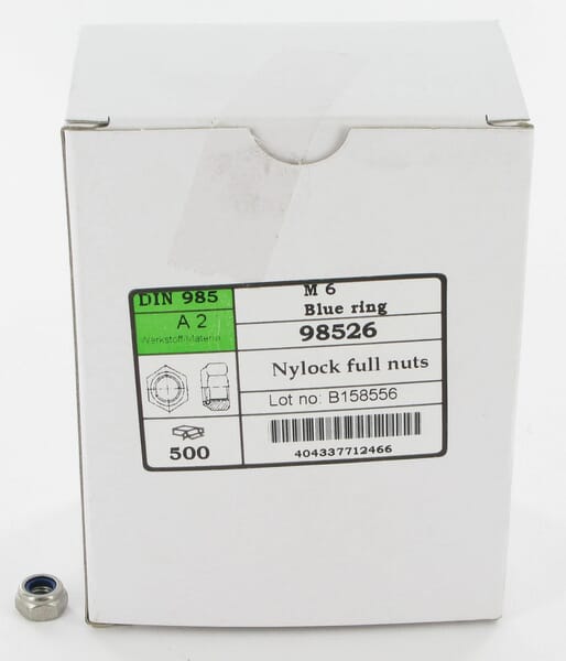 Piuliță hexagonală autoblocantă joasă cu inserție plastic DIN985 M6x1mm oțel inoxidabil A2 500 buc. Kramp 9856RVSP500