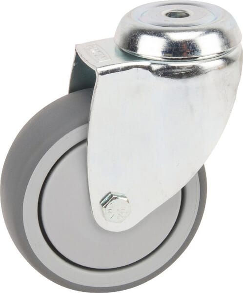 Roată pivotantă cu rolă cauciuc diametru 75x25mm 1 orificiu pentru șurub sarcină 75kg Tente 2470PJP075P3011