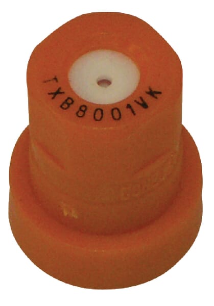Duză conică goală TXB 80° 01 portocalie din material ceramic TeeJet TXB8001VK