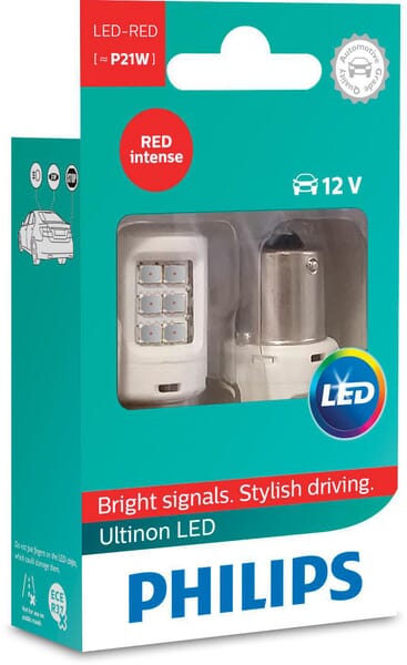 Bec led P21W BA15s 12V 21W 80lm roșu (utilizare în afara șoselei) Philips GL11498ULRX2