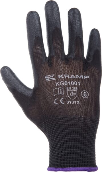 Mănuși de lucru 11/2XL negre 3 perechi nailon/poliester L=27cm Kramp Protect KG0100111